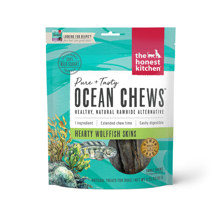 The Honest Kitchen BEAMS Grain Free Ocean Chews Wolffish Skin Dog Trea