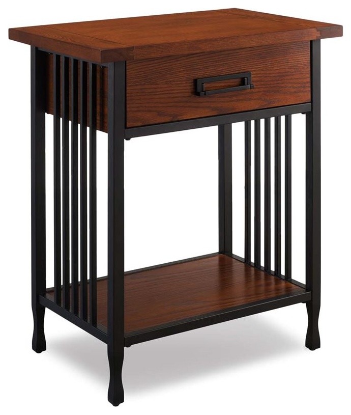 Leick Ironcraft 1 Drawer Nightstand in Mission Oak   Craftsman   Side Tables And End Tables   by Global Discount Store LLC  Houzz