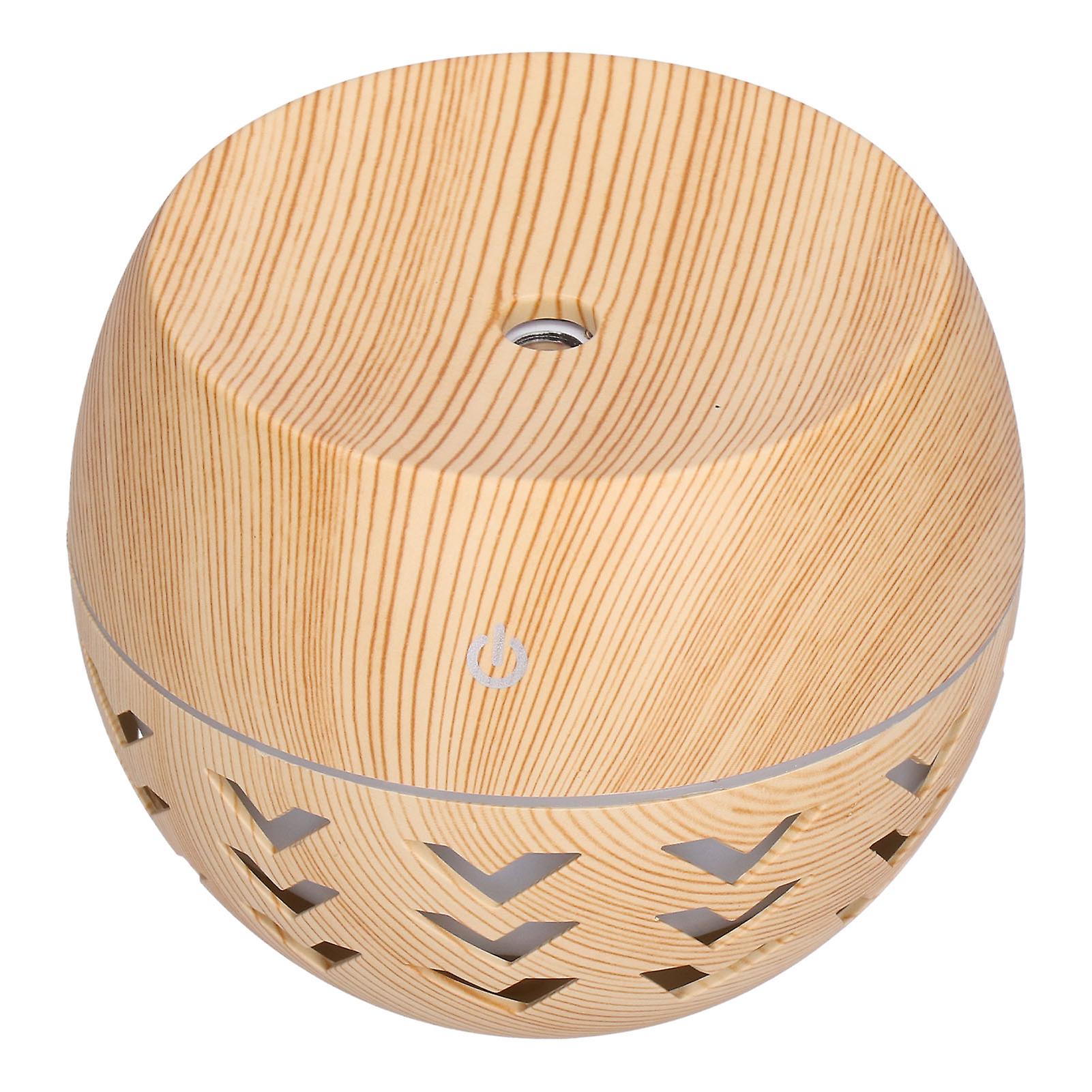 Mini Humidifier 130ml 7 Led Color Change Wooden Grain Automatic Off 35db Silent Desk Humidifier For Home Office Bedroom