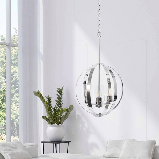 Adjustable Industrial Globe Hanging Metal clear Glass Ceiling Pendant Lalia Home