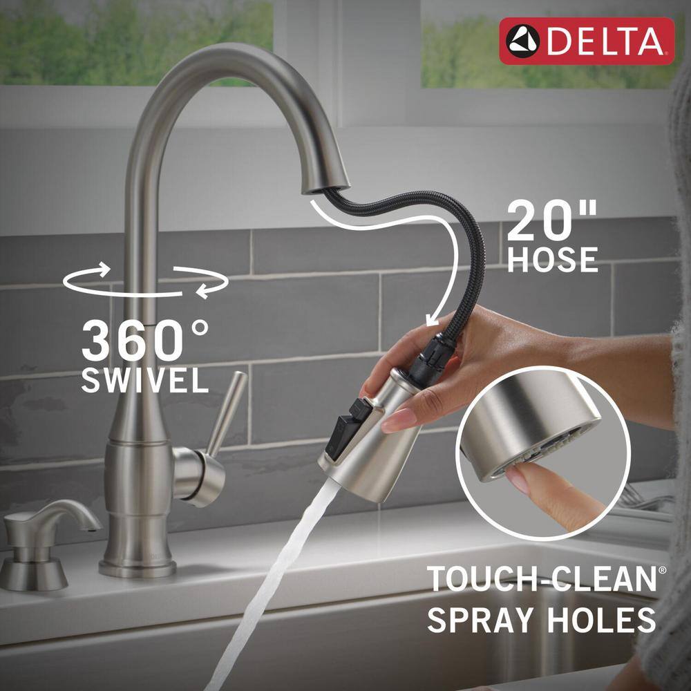 Delta Hazelwood Single-Handle Pull Down Sprayer Kitchen Faucet with ShieldSpray Technology in Spotshield Stainless 19831Z-SPSD-DST