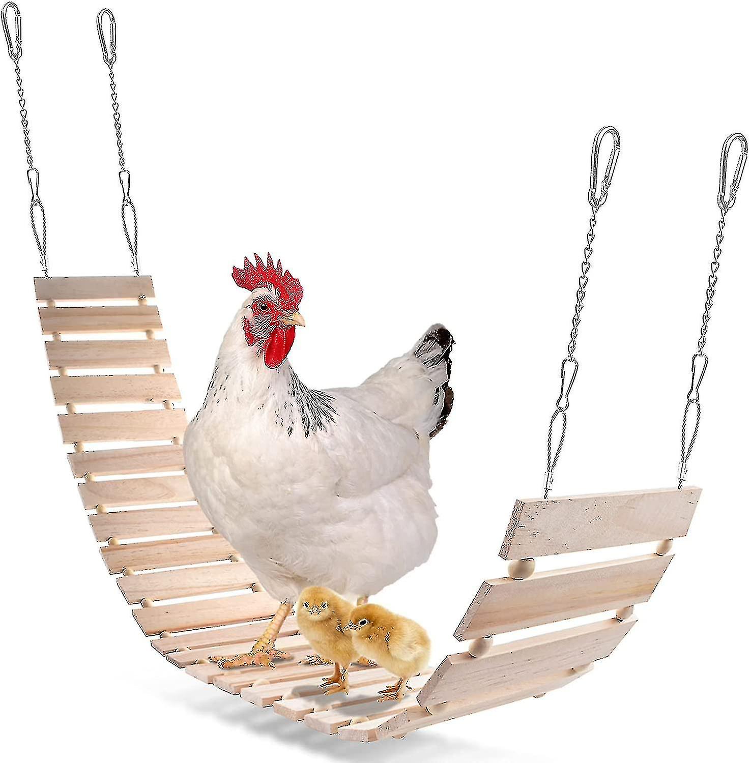 Chicken Ladder For Coop Natural Wood Chicken Toy， Total Length 112cm/44.09''