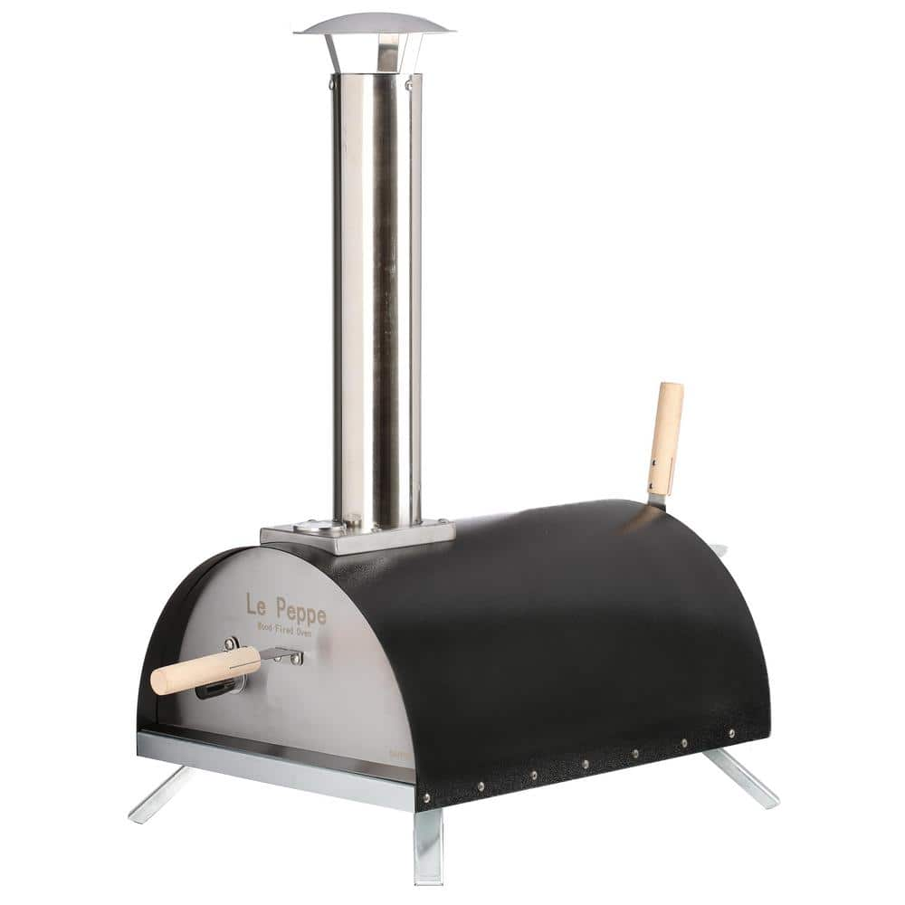 WPPO Le Peppe Portable Wood Fired Outdoor Pizza Oven in Black WKE-01BLCK