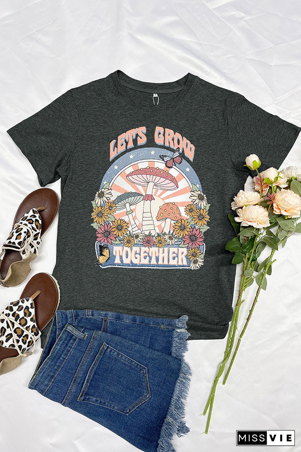 Let's Grow Together Short Sleeve Graphic Tee Wholesale