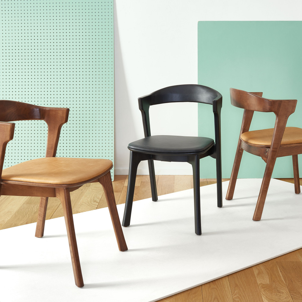 Safavieh Couture Brylie Wood and Leather Dining Chair   Midcentury   Dining Chairs   by Safavieh  Houzz