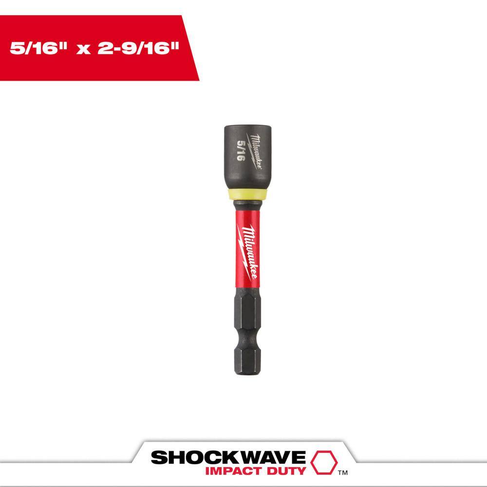 MW SHOCKWAVE Impact Duty 516 in. x 2-916 in. Alloy Steel Magnetic Nut Driver (1-Pack) 49-66-4533