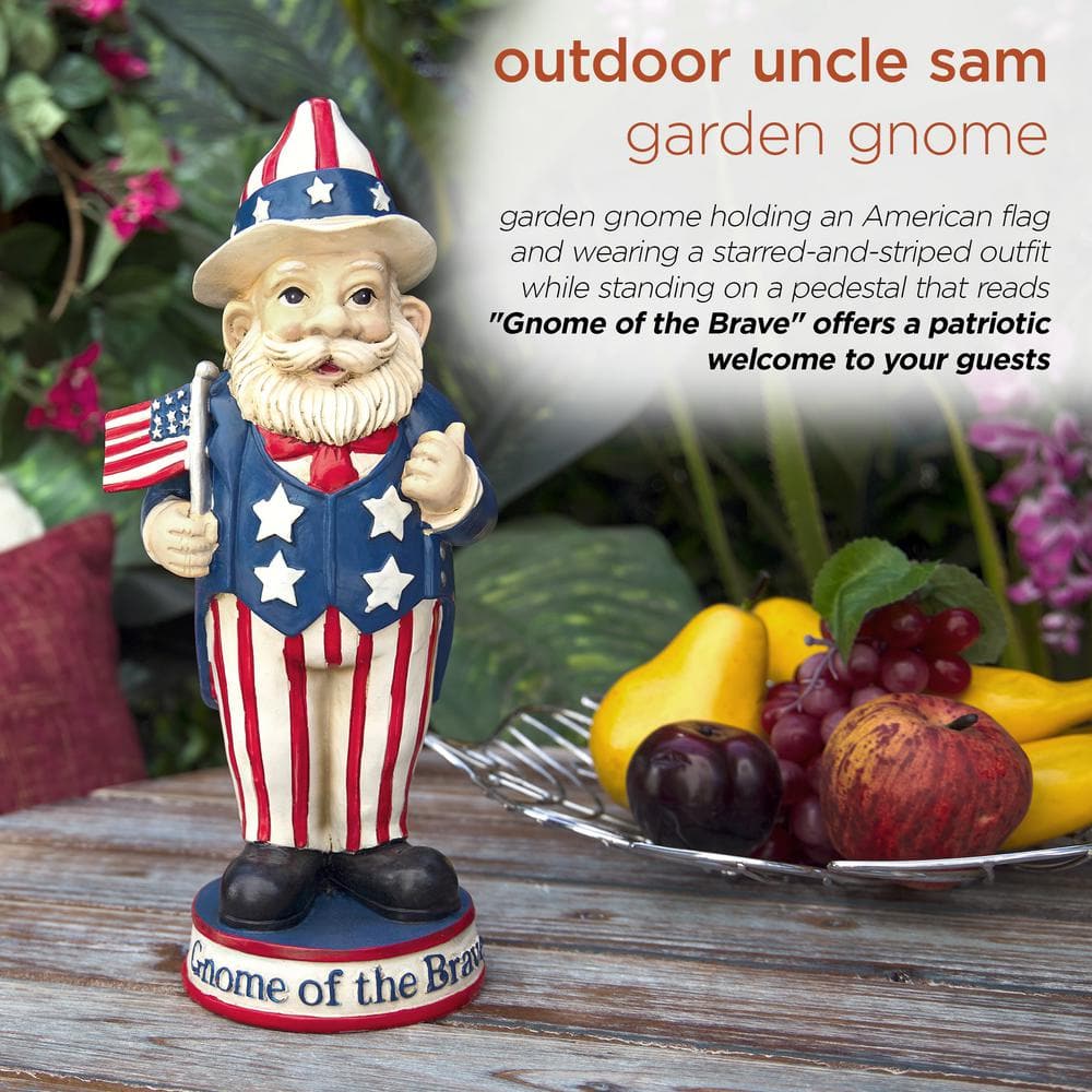 Alpine Corporation 12 in. H Uncle Sam Gnome of the Brave