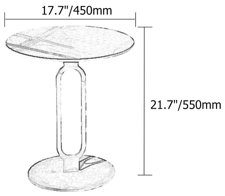 Modern Dark Gray Stone End Table Round Side Table Carbon Steel Base   Transitional   Side Tables And End Tables   by Homary International Limited  Houzz