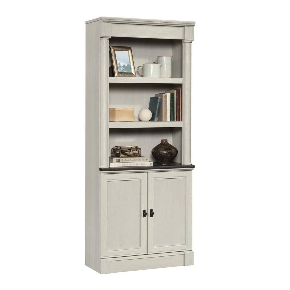 SAUDER Palladia 71.850 in. Glacier Oak 5-Shelf Standard Bookcase with Doors 432729