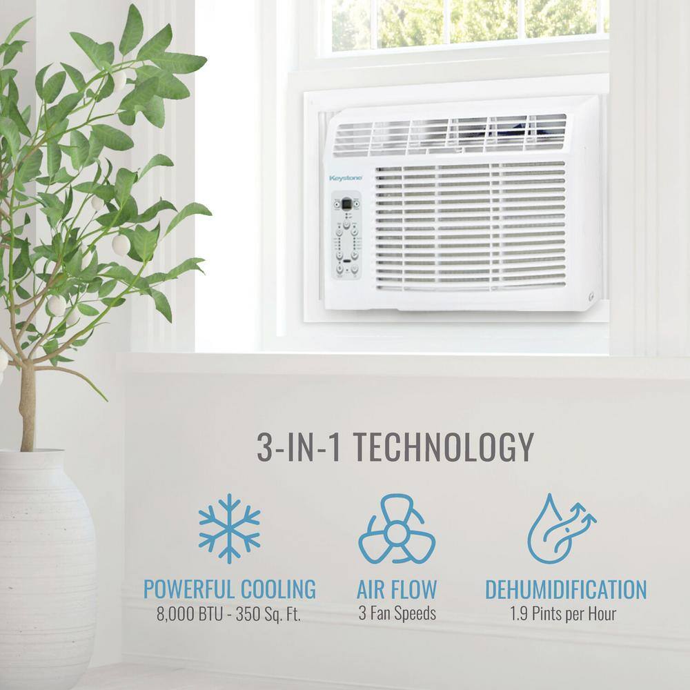 Keystone 5000 BTU WindowMounted Air Conditioner with Follow Me LCD Remote Control in White KSTAW05BE