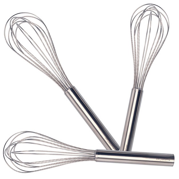 Berghoff Studio 3pc 18 10 Stainless Steel Whisk Set Silver