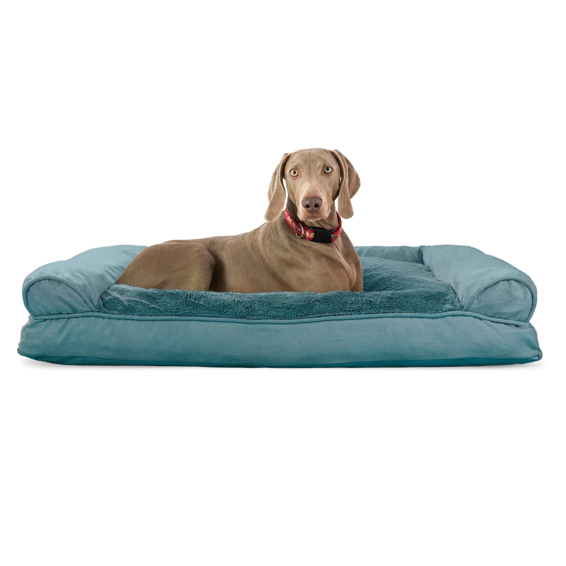 FurHaven Pet Products | Plush and Suede Pillow Sofa Pet Bed for Dogs and Cats， Deep Pool， Jumbo