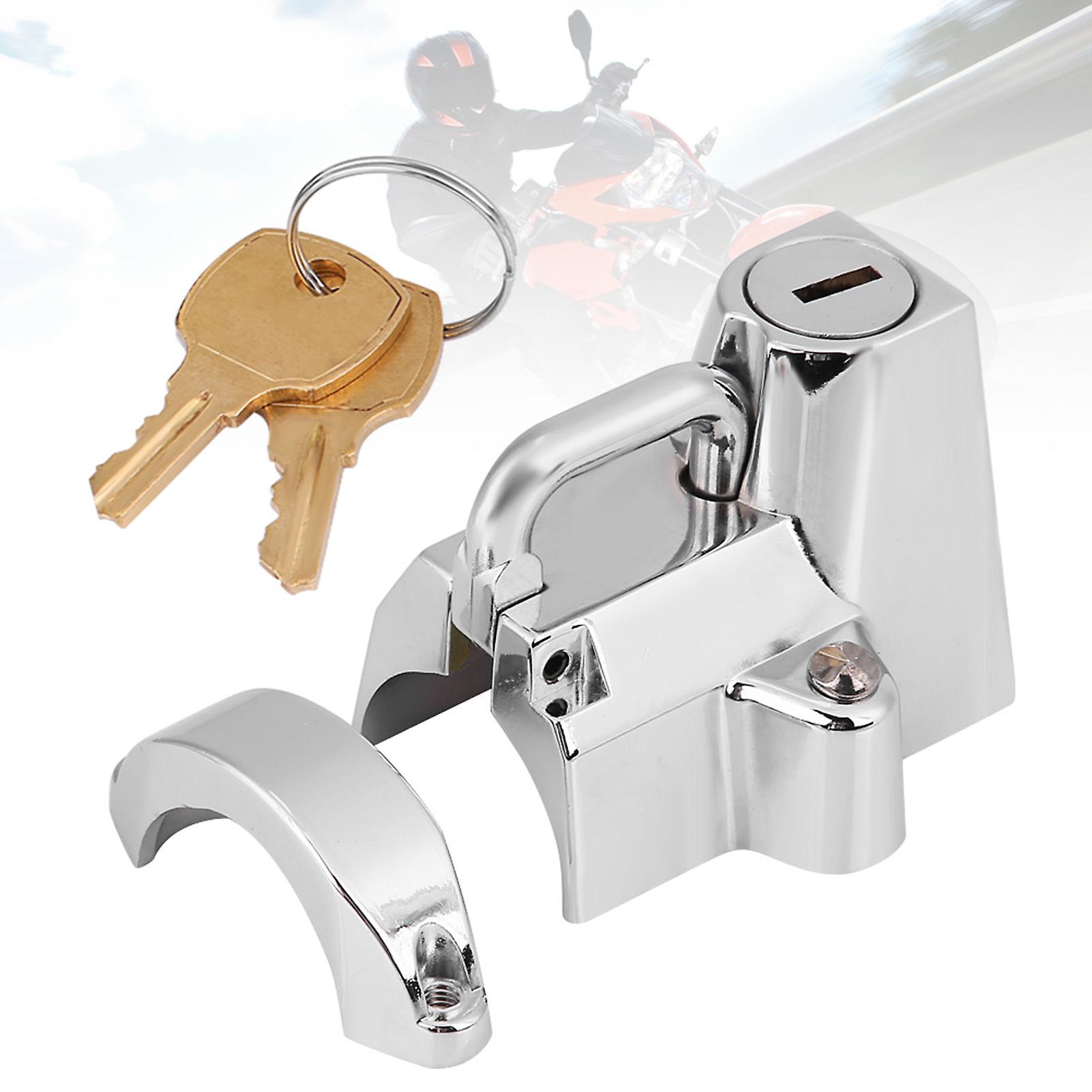 Universal Stainless Steel Motorcycle Motorbike Bike Helmet Lock Hanging Hook With 2 Keys Set