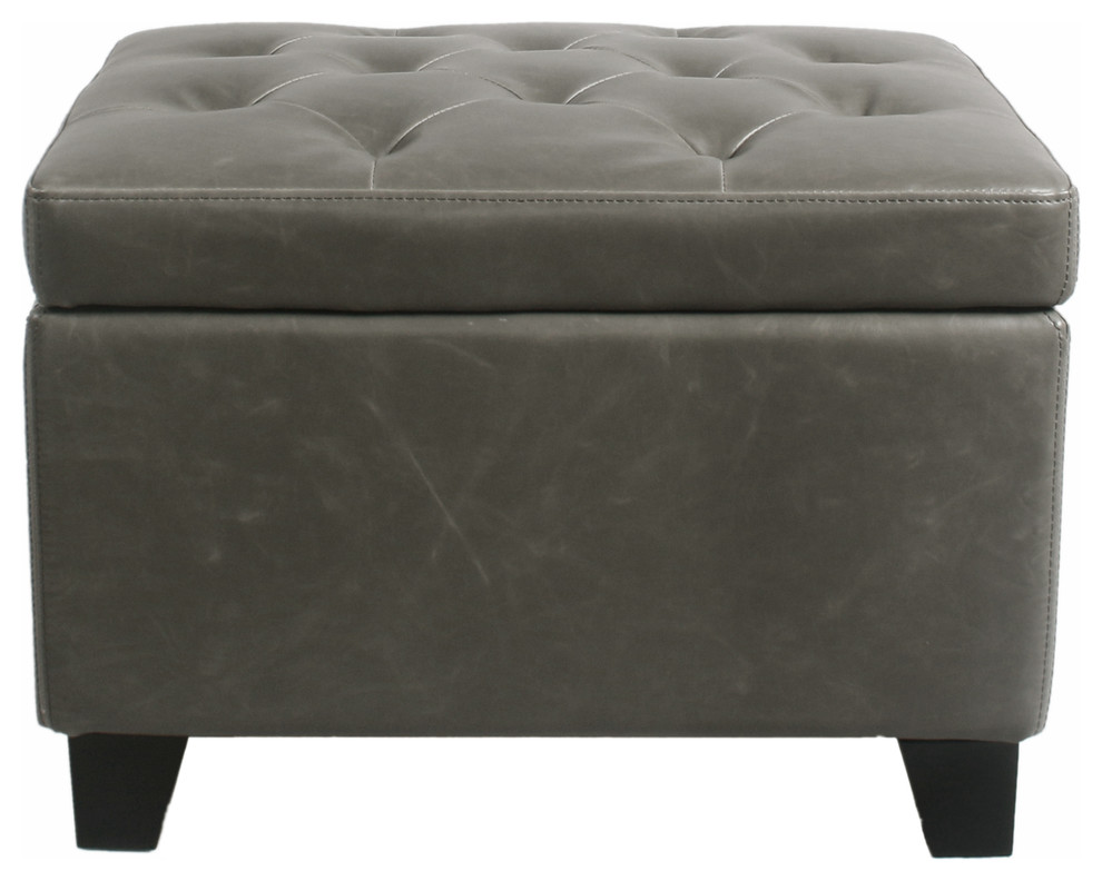 Julian Rectangular Bonded Leather Storage Ottoman   Transitional   Footstools And Ottomans   by New Pacific Direct Inc.  Houzz