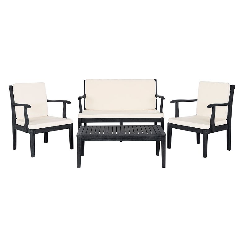 Safavieh Bradbury Indoor / Outdoor Loveseat， Chair and Coffee Table 4-piece Set