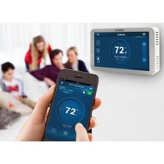 Bosch BCC100 Connected Control 7-Day Wi-Fi Internet 4-Stage Programmable Color Touchscreen Thermostat with Weather Access BCC-100