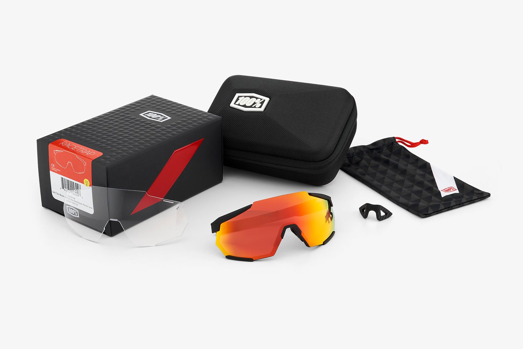 100% Racetrap Soft Tact Black Sunglasses