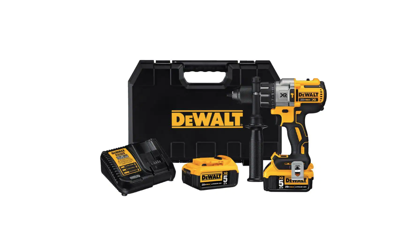 DEWALT DCD996P2 20-Volt MAX XR Cordless Brushless 3-Speed 1/2 in. Hammer Drill with (2) 20-Volt 5.0Ah Batteries and Charger