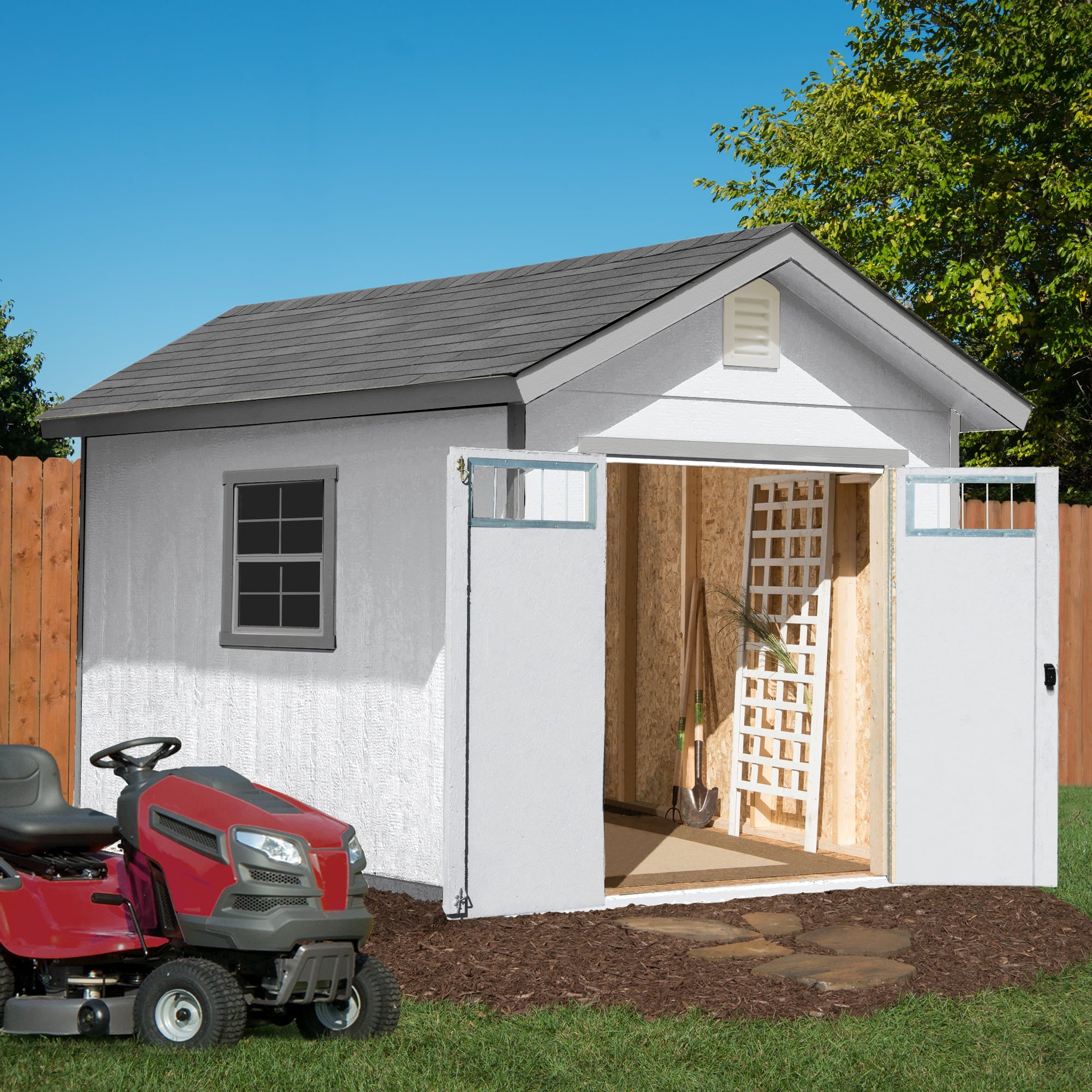 Handy Home Products Beachwood 10 ft. x 12 ft. Wood Storage Shed (Floor Included)