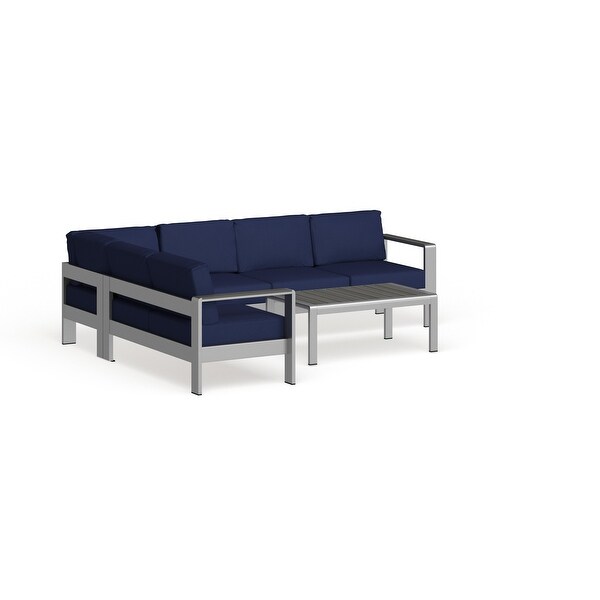 Shore 5 Piece Outdoor Patio Aluminum Sectional Sofa Set