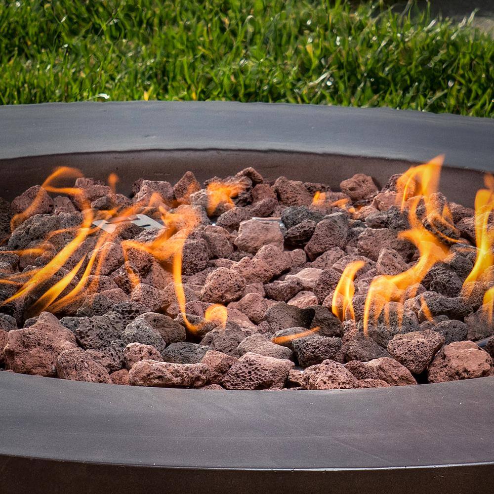 Royal Garden 41 in. Round Fire Pit - Lava Rock - Brown Cover TM21RD41FPBCV