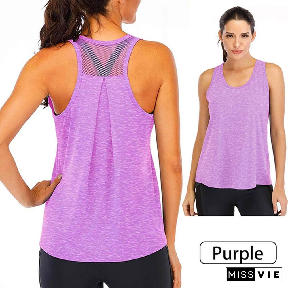 Yoga Vest Women Running Shirts Sleeveless Gym Tank Tops Women's Sportswear Quick Dry Breathable Workout Tank Top Fitness Clothes