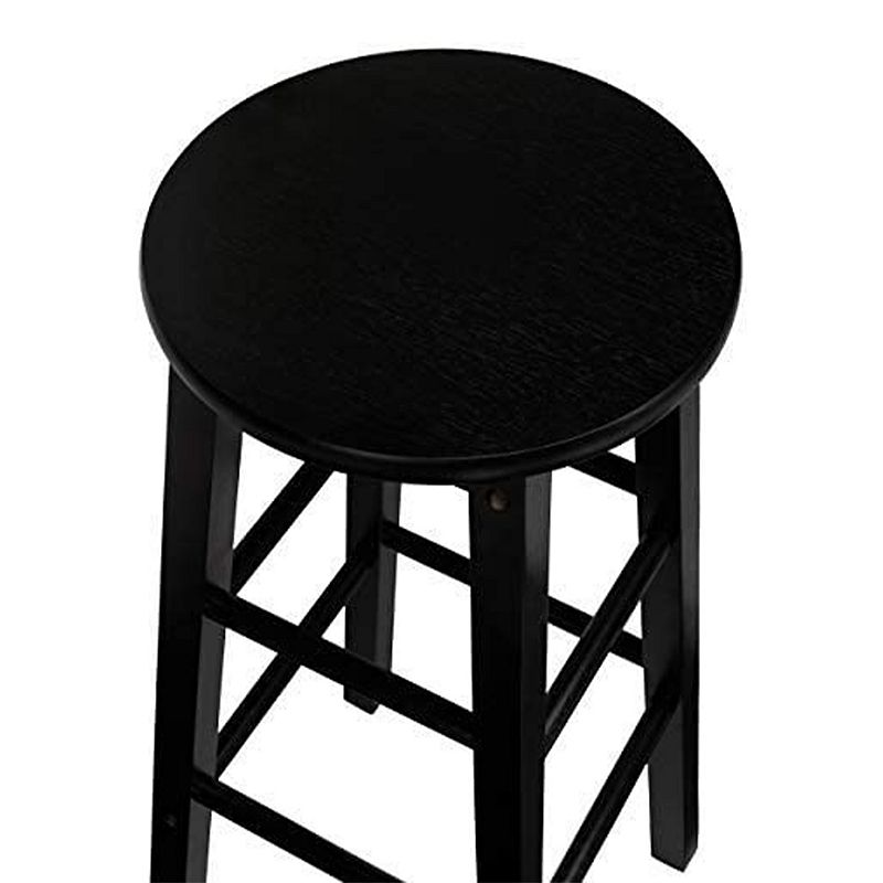 Pj Wood Classic Round Seat 24 Inch Kitchen And Counter Stools， Black (4 Pack)