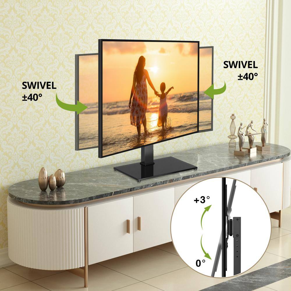 USX MOUNT TV Stand Base for 26 in. to 55 in. LCD LED Flat Screen TVs VESA 400 mm x 400 mm Height Adjustable Tabletop HAS306