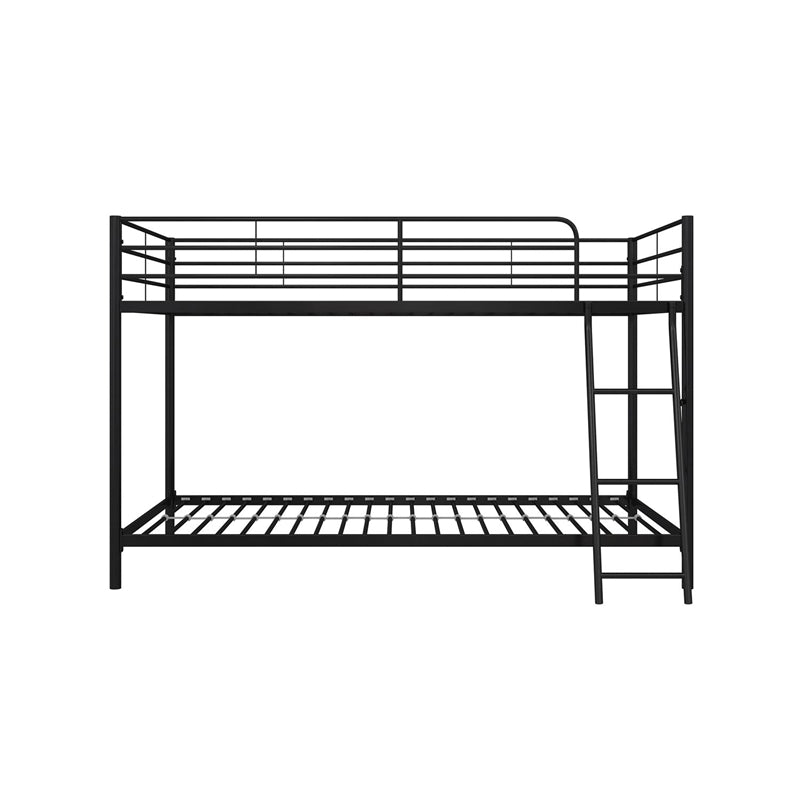 DHP Junior Twin Over Twin Low Bunk Bed for Kids in Black