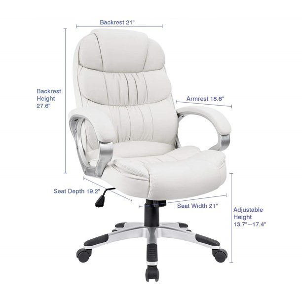 High Back Executive Chair Pu Leather Business Manager’S Office Chair Adjusta