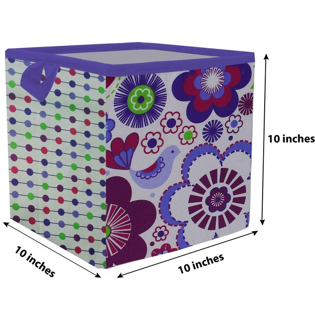 Bacati Botanical Purple Storage Box Small