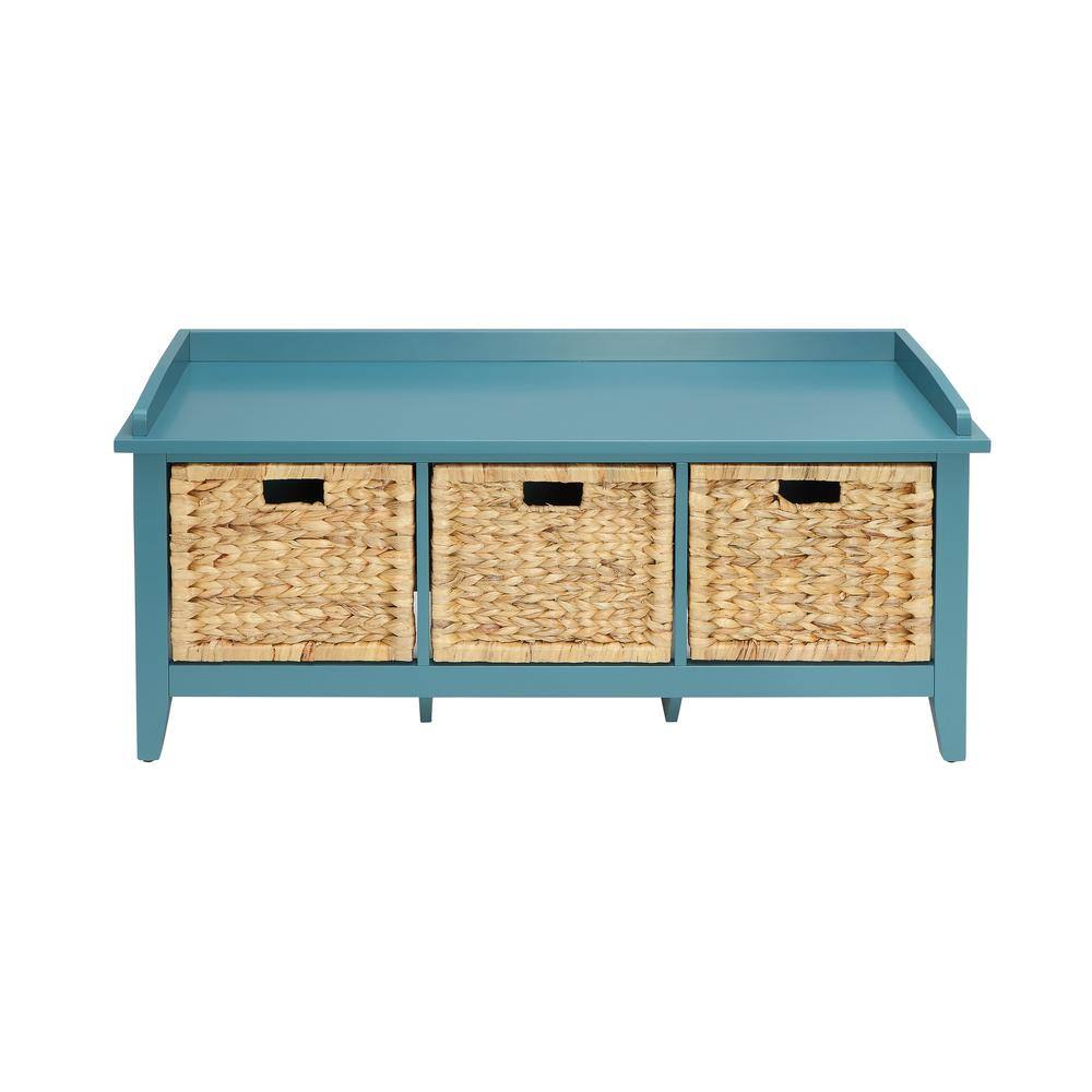 Tileon 43 in. W x 16 in. D x 19 in. H in Teal MDF Ready to Assemble Floor Base Kitchen Cabinet with Drawers AYBSZHD640