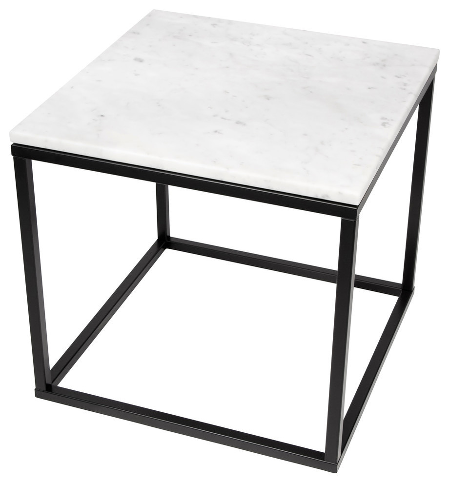 Prairie 20 quotx20 quotEnd Table With Marble Top   Contemporary   Side Tables And End Tables   by TEMAHOME  Houzz