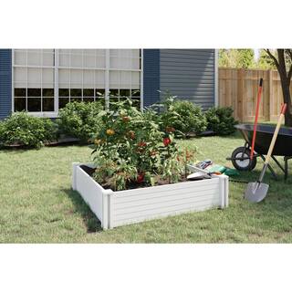 Suncast 4 ft. x 4 ft. Plastic Raised Garden Bed (2-Pack) RB4411W