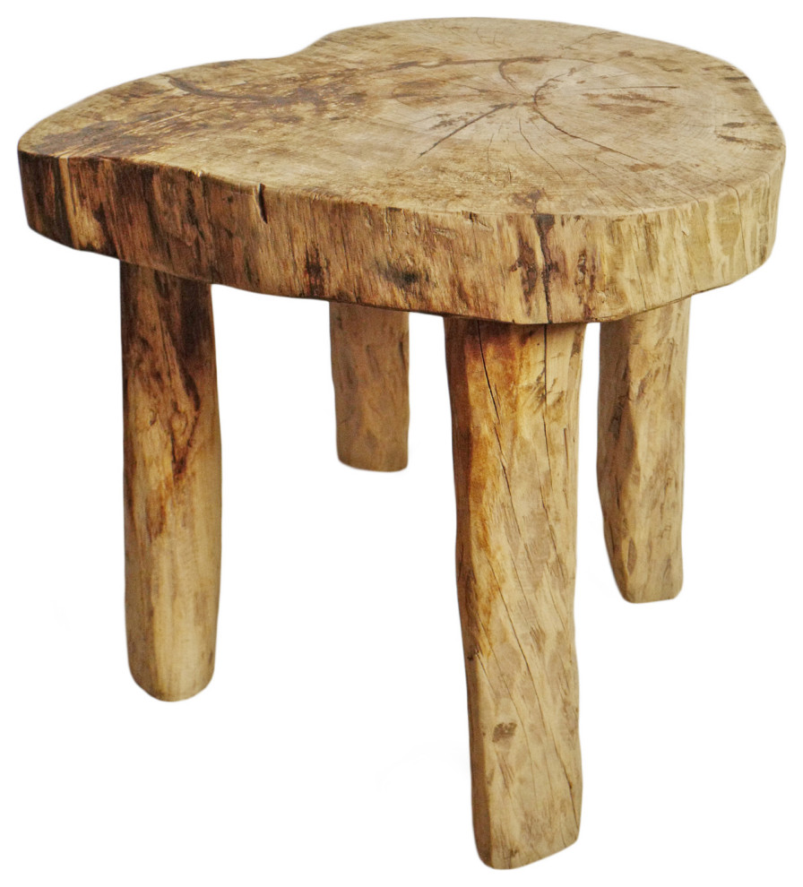 Rustic Raw Naga Four Leg Table   Rustic   Side Tables And End Tables   by Design Mix Furniture  Houzz