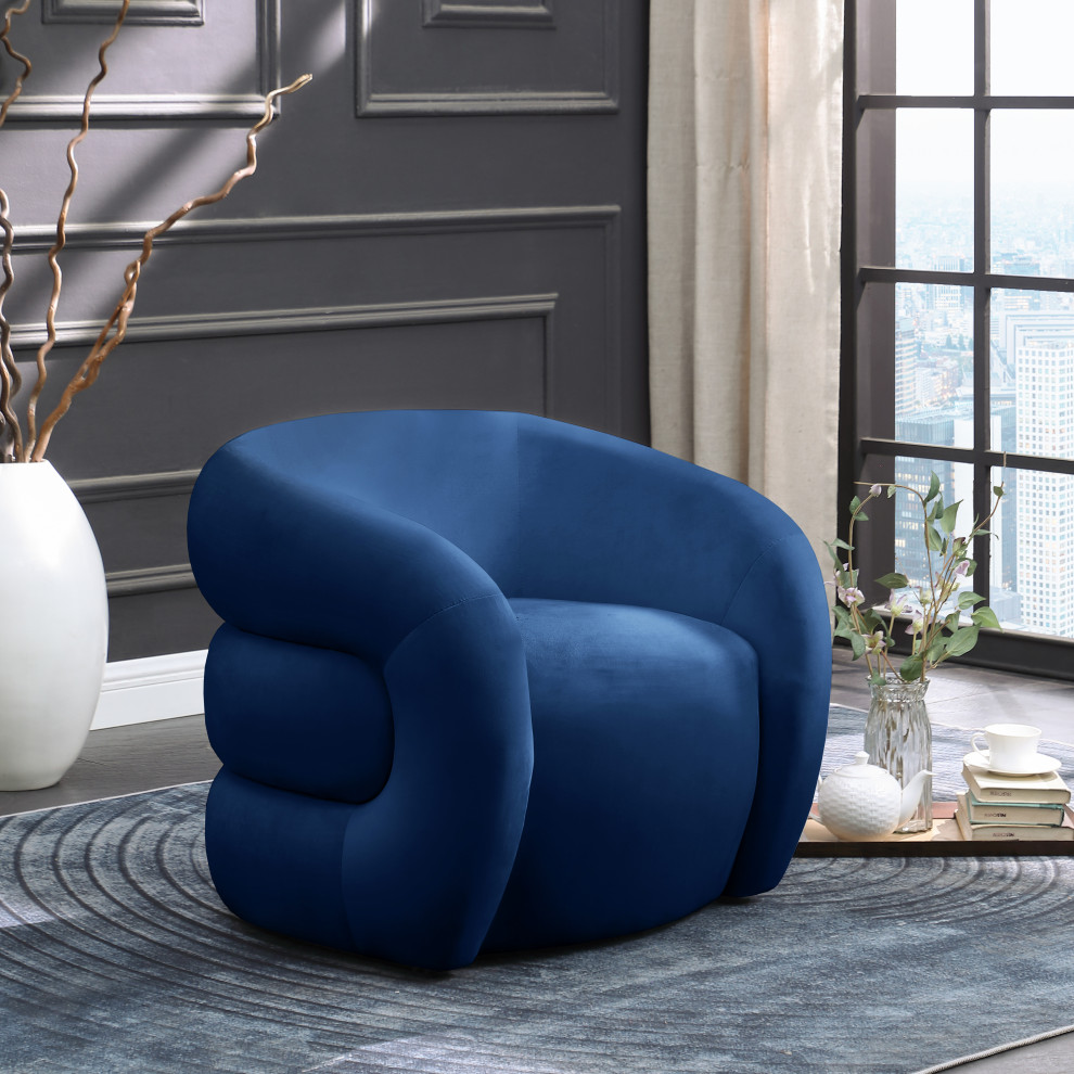 Roxbury Velvet Accent Chair   Contemporary   Armchairs And Accent Chairs   by Meridian Furniture  Houzz