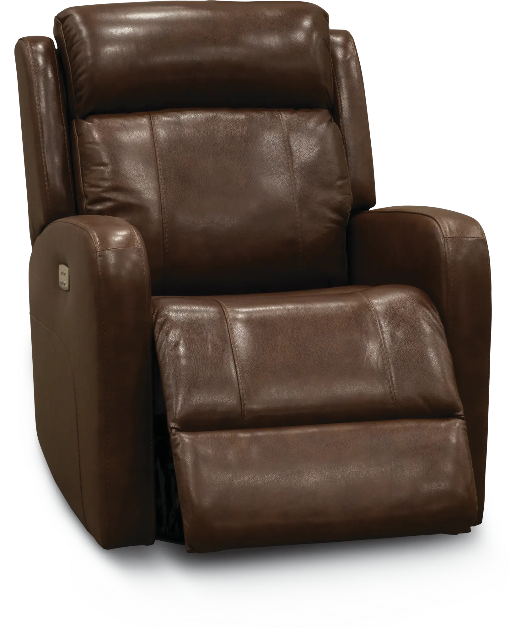 Blair Brown Leather-Match Power Swivel Glider Recliner