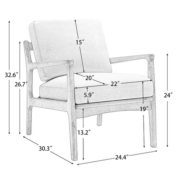 Mid Century Modern Style Accent Chair Lounge Chair With Solid Wood Legs