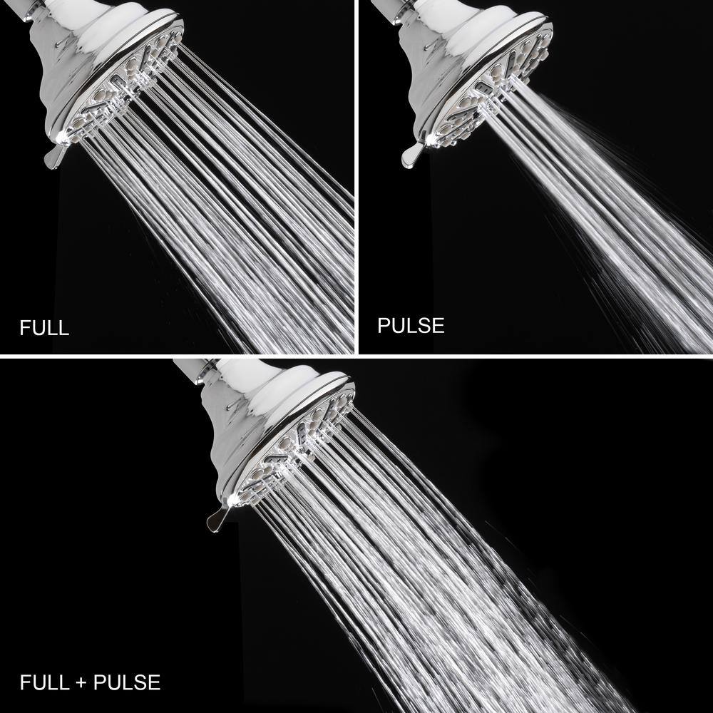 Glacier Bay 3-Spray 3.5 in. Single Wall Mount Fixed Adjustable Shower Head in Chrome 8462000HL