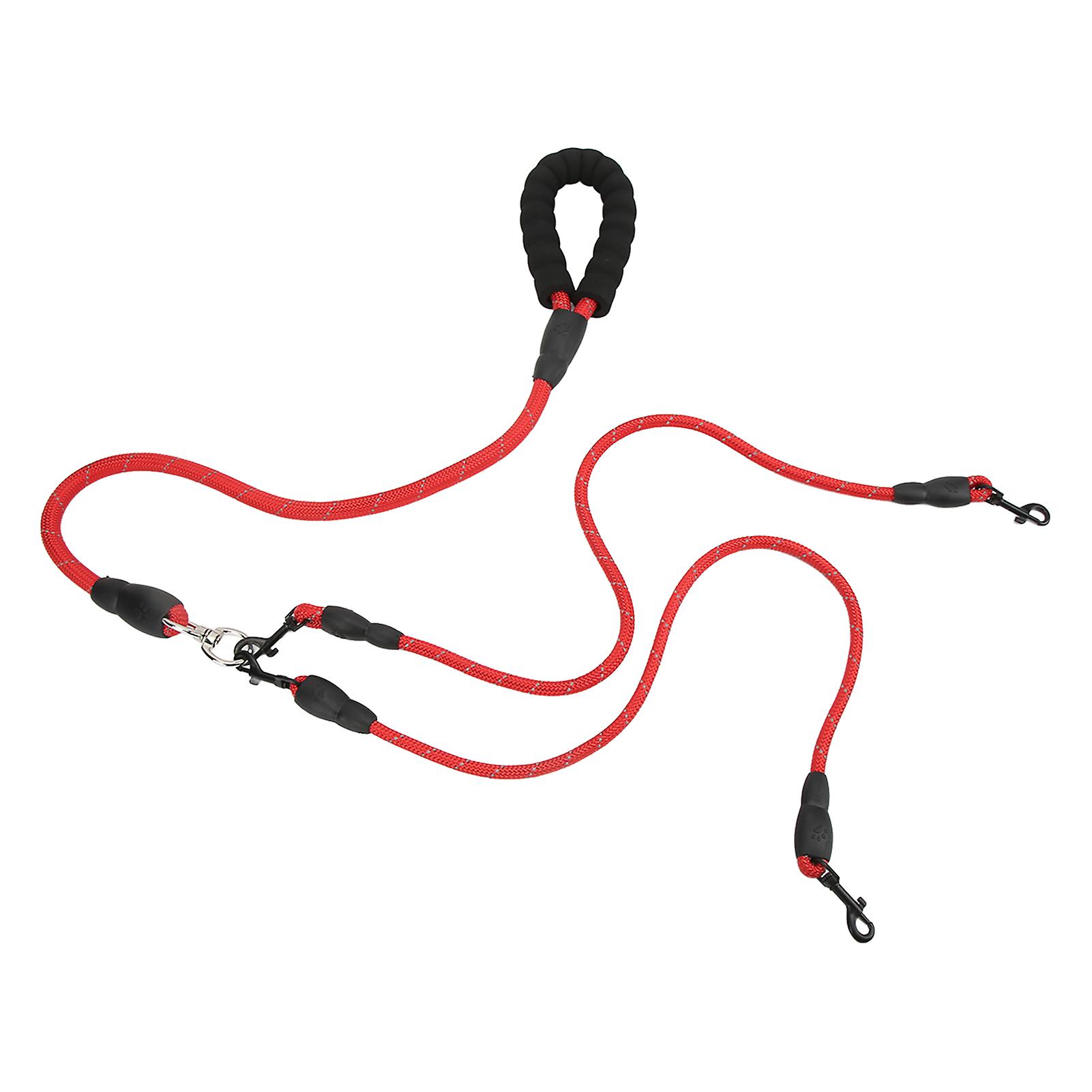 Dog Leash 360 Rotation Reflective Dog Walking Leash With Foam Handle For Hiking Camping Backyard Beachred 2 Heads