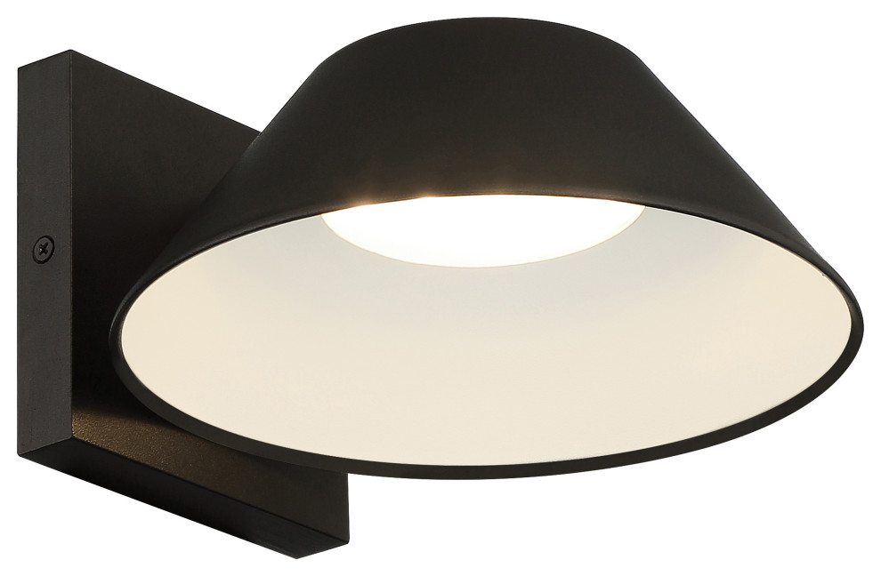 Solano Large Outdoor LED Wall Sconce  Black Finish   Transitional   Outdoor Wall Lights And Sconces   by Access Lighting  Houzz