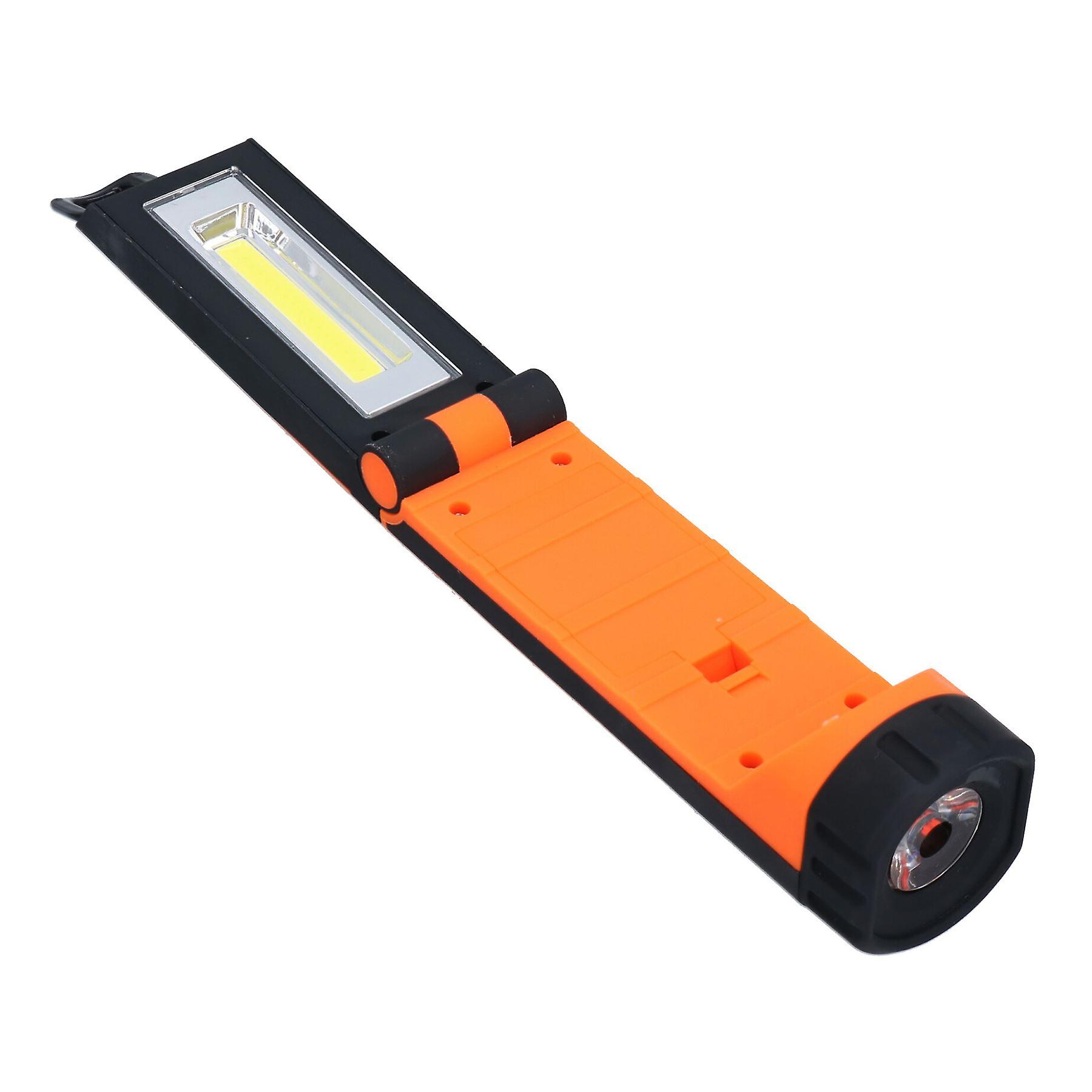 3 Watt Cob Torch And Folding Inspection Work Light Lamp Battery Powered 1pc