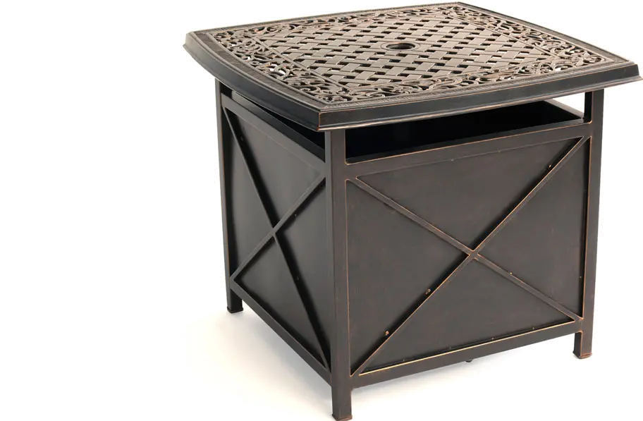 Outdoor Cast-Top Side Table and Umbrella Stand - Traditions