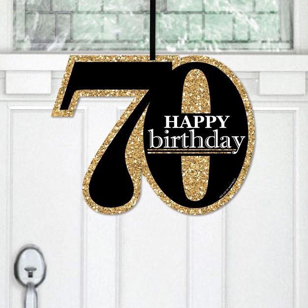 Big Dot Of Happiness Adult 70th Birthday Gold Hanging Porch Birthday Party Outdoor Decorations Front Door Decor 1 Piece Sign