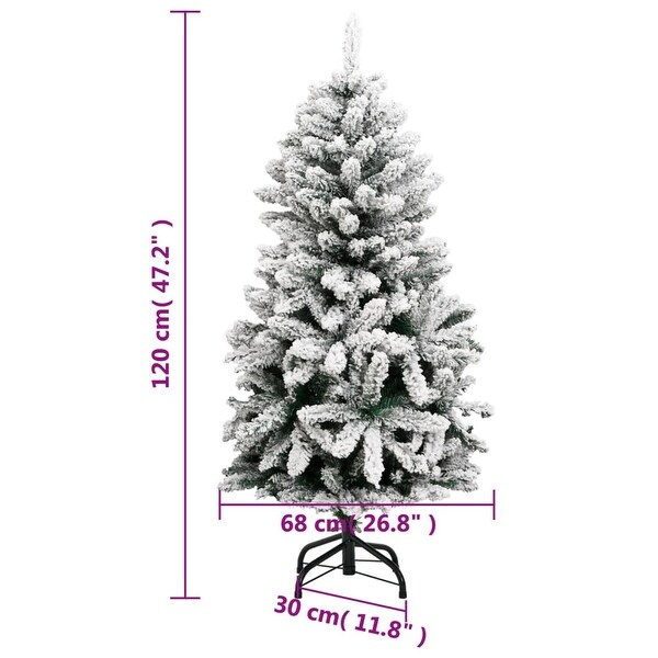 vidaXL Artificial Hinged Christmas Tree with Flocked Snow 94.5