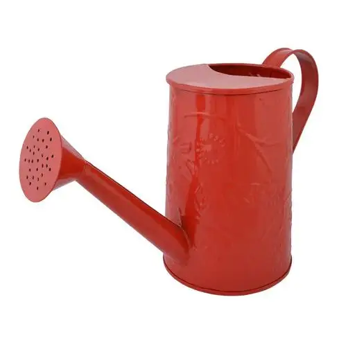 Design embossed Metal red watering can bulk quantity wholesale for outdoor and indoor plants flowers watering can Home Garden