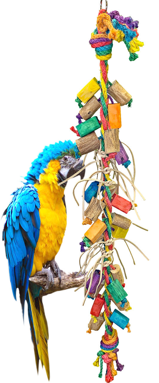 Bonka Bird Toys 3211 Mr. Monster Braid Huge Bird Toy Parrot Cage African Grey Conure Macaw Amazon Pet