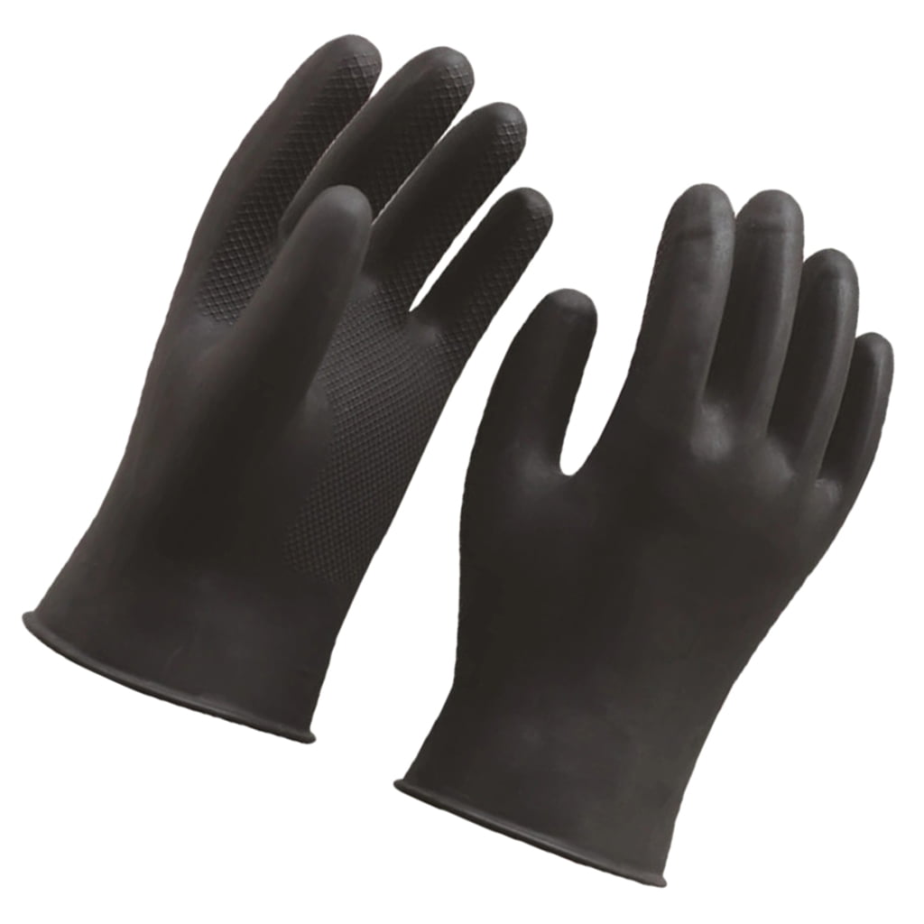 Long Industrial Rubber Latex Gloves Work Gardening Gloves Black 31cm