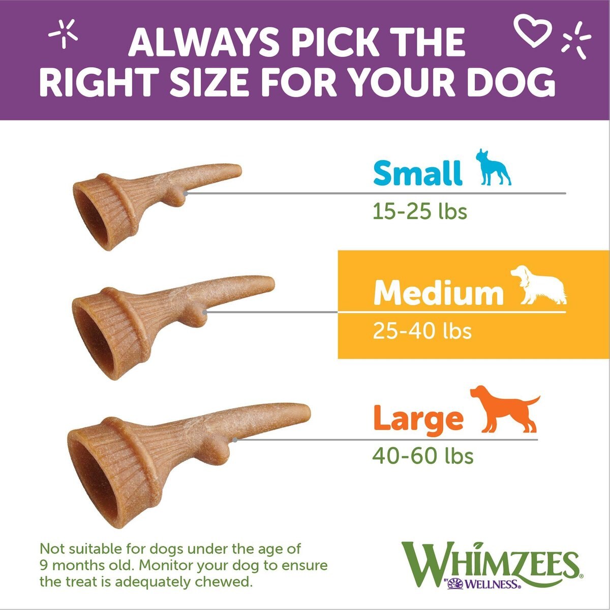 WHIMZEES Occupy Antler Dental Chews Value Bag Dog Treats