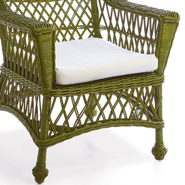 Vintage Style Classic Wicker Rattan Arm Chair Tropical Green With Cushion Woven   Tropical   Armchairs And Accent Chairs   by My Swanky Home  Houzz